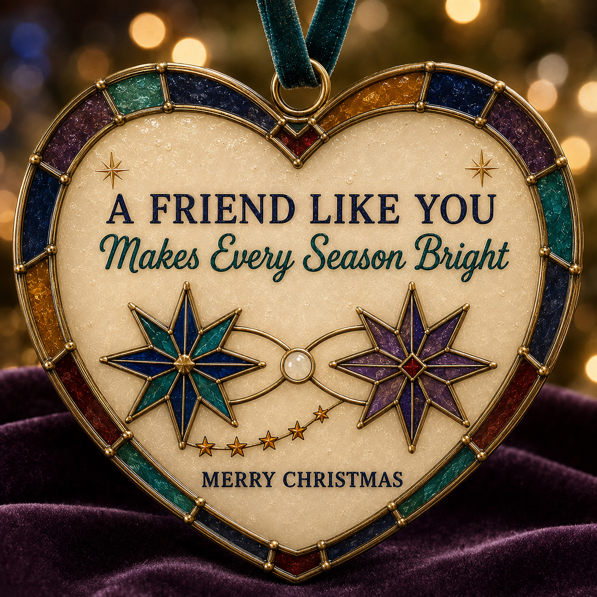 🎄 Heartfelt Stained Glass-Style Christmas Ornament – A Meaningful Gift for Someone Special 💝