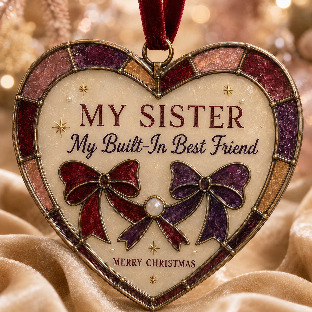 🎄 Heartfelt Stained Glass-Style Christmas Ornament – A Meaningful Gift for Someone Special 💝
