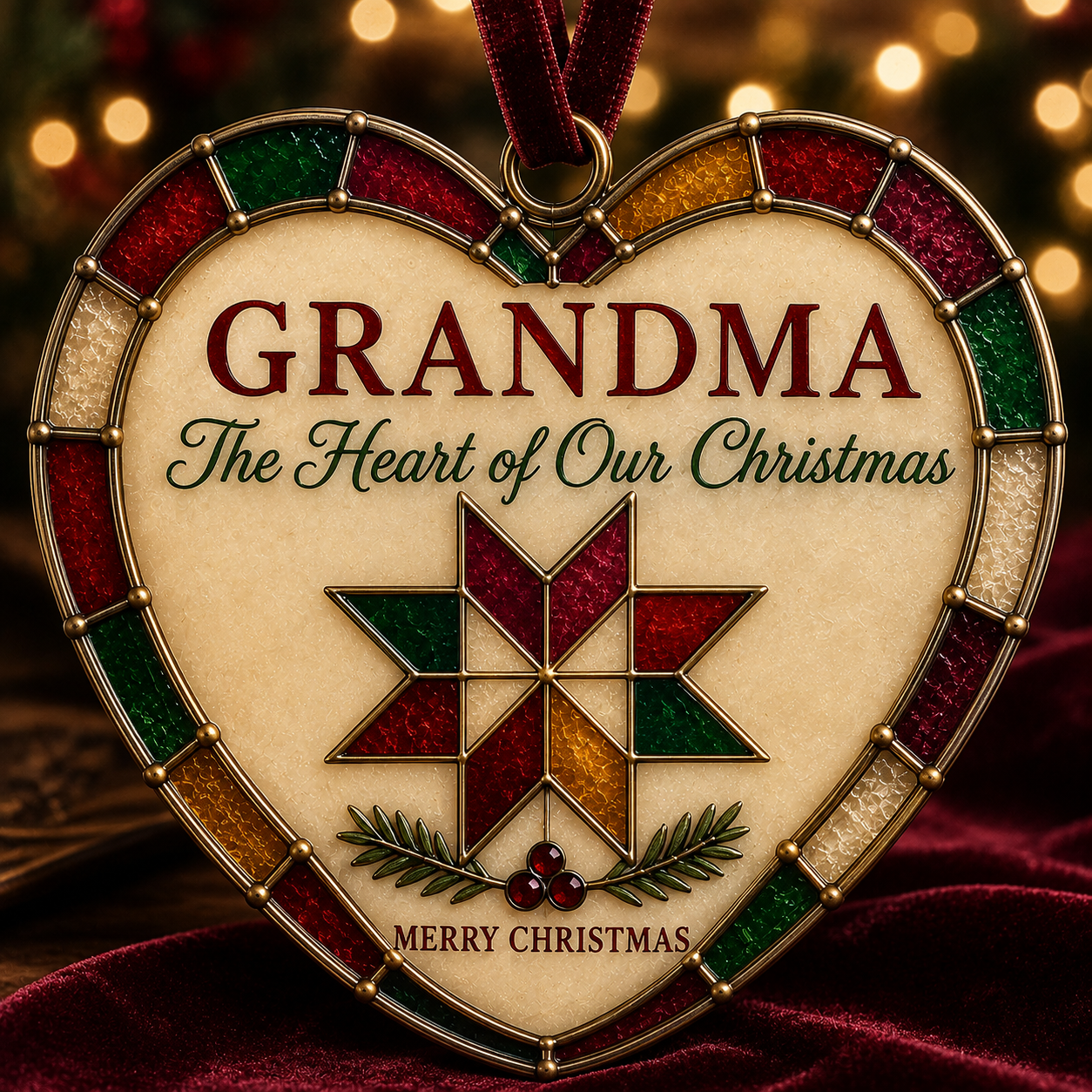 🎄 Heartfelt Stained Glass-Style Christmas Ornament – A Meaningful Gift for Someone Special 💝