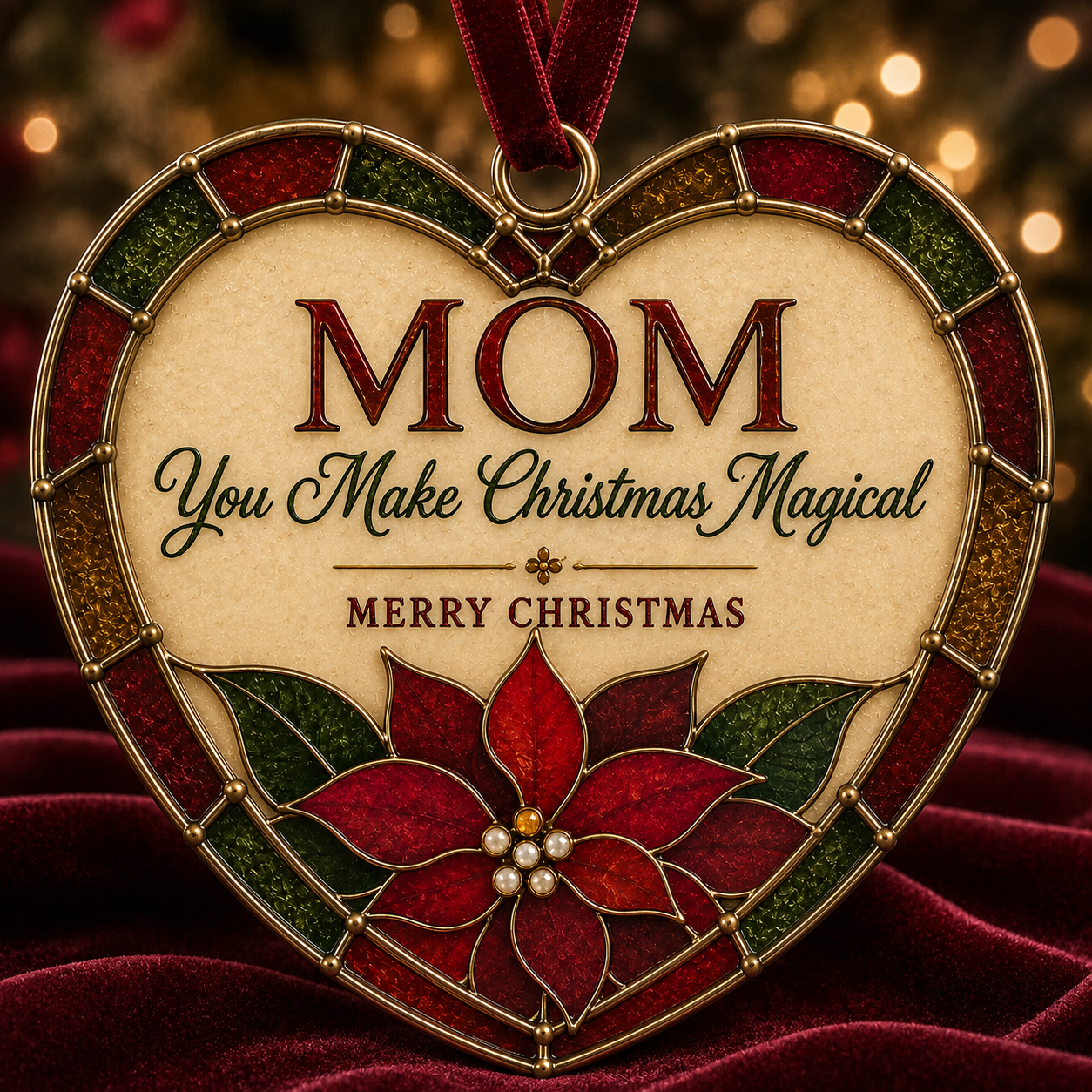 🎄 Heartfelt Stained Glass-Style Christmas Ornament – A Meaningful Gift for Someone Special 💝