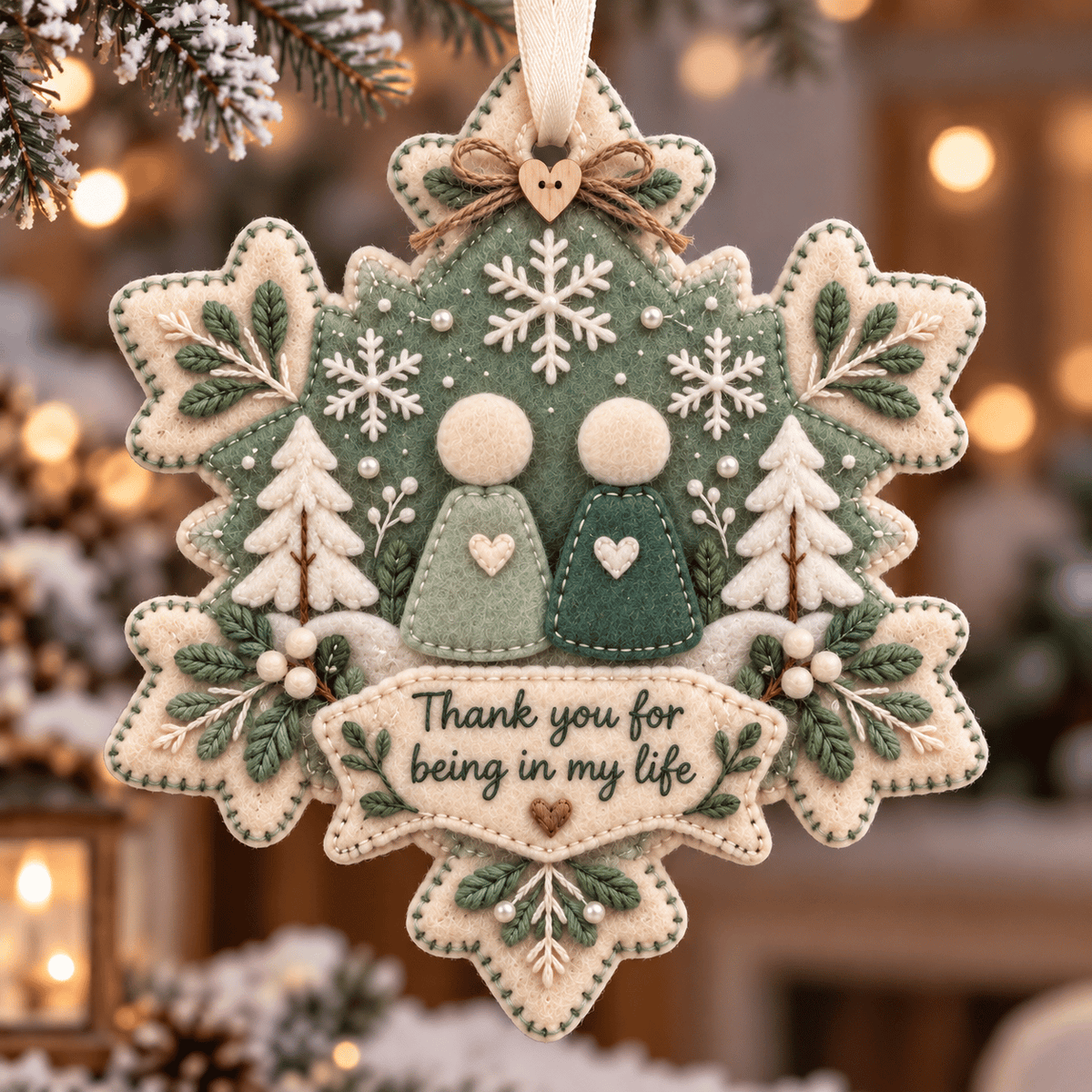 🧶 Thankful Hearts Christmas Keepsake™ | Handcrafted Felt Ornament