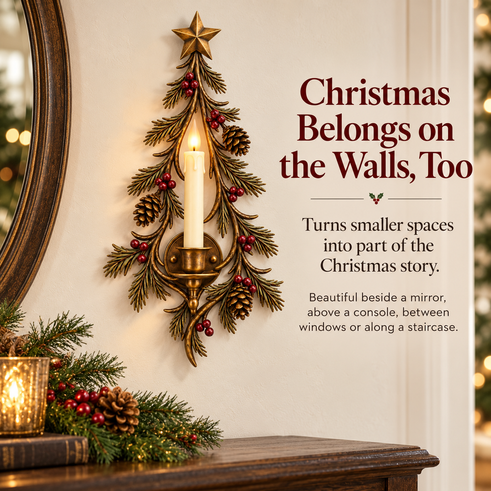 Christmas tree wall sconce daytime