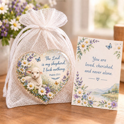 🔥Last Day 50% OFF- ✝️ Christian Faith Heart Keepsake with Prayer Card & Organza Bag