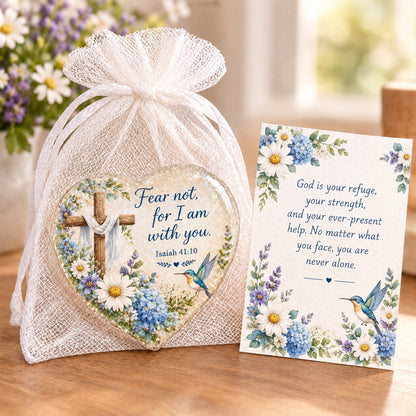 🔥Last Day 50% OFF- ✝️ Christian Faith Heart Keepsake with Prayer Card & Organza Bag