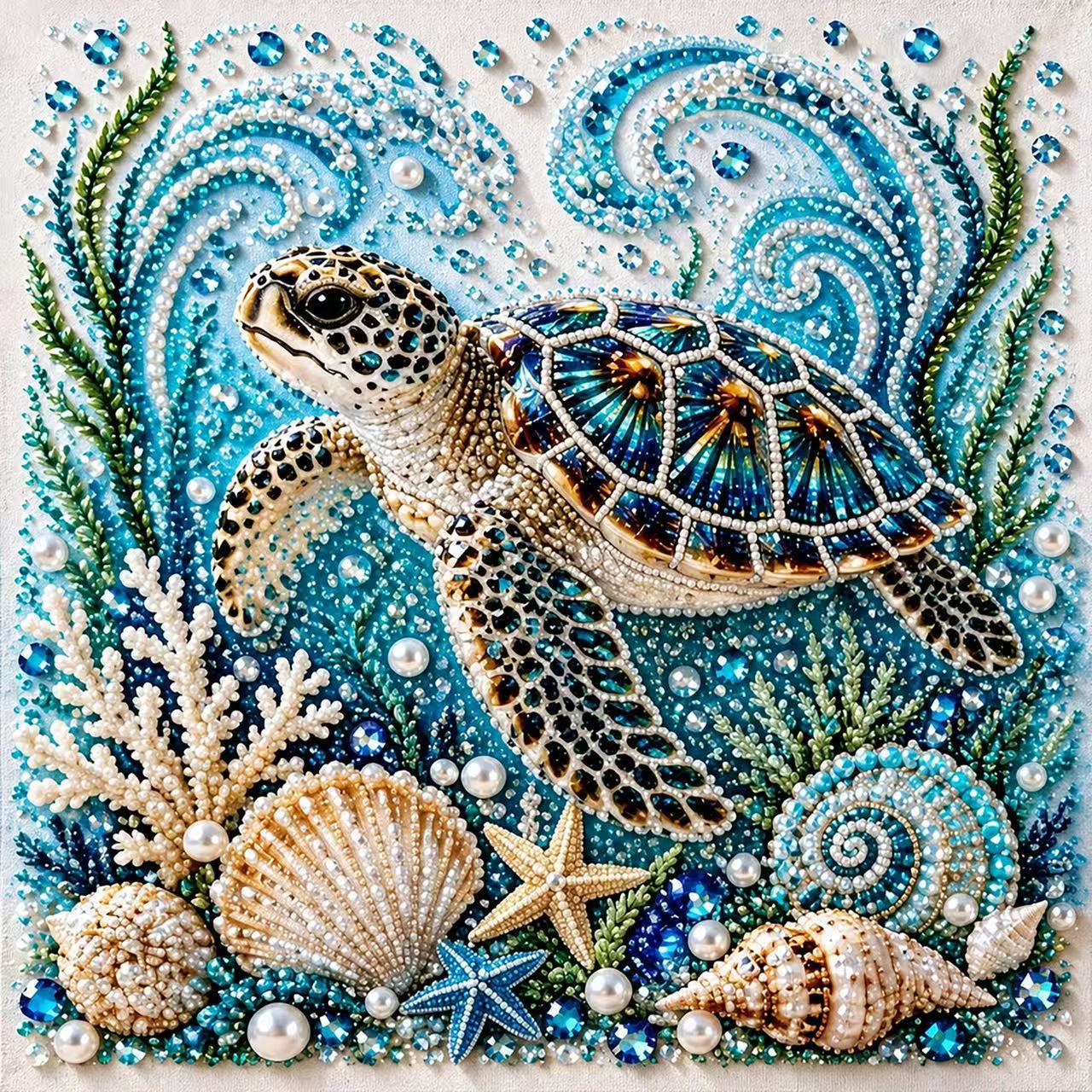 Ocean Pearl Art DIY Kit – 3D Marine Animal Collection