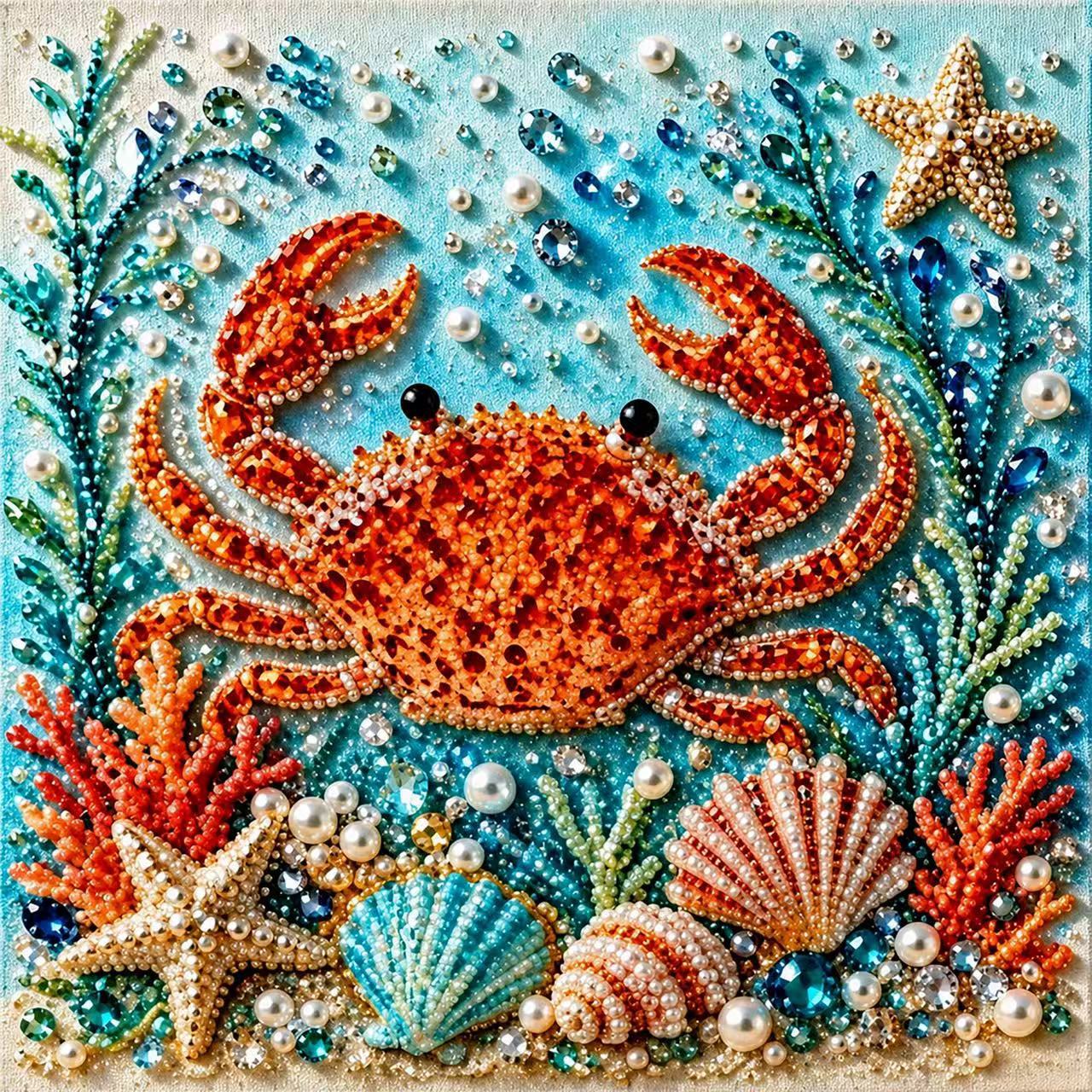 Crab Ocean Pearl Art