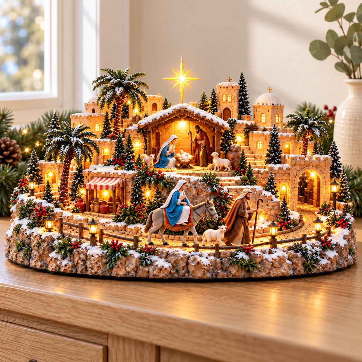 ✝️🌙 Road to Bethlehem™ | Lighted Holy Journey Christmas Village