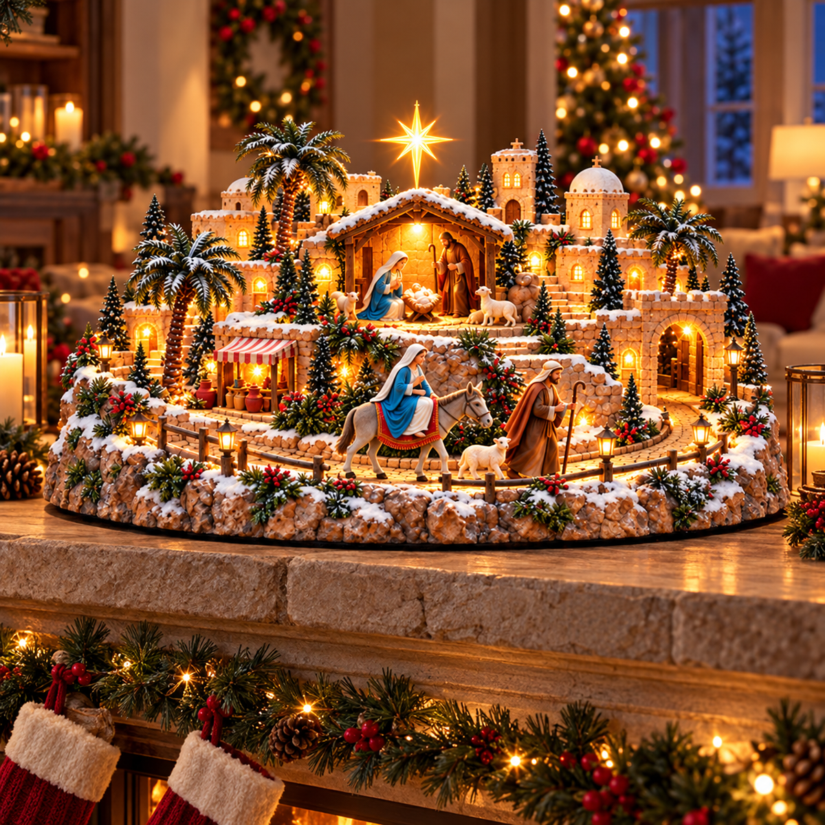 ✝️🌙 Road to Bethlehem™ | Lighted Holy Journey Christmas Village