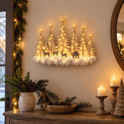 🌲✨ Winterglow Grove™ — Lighted Woodland Christmas Wall Decor