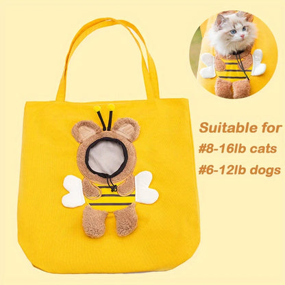 Pet Carrier Sling Bag – Breathable Canvas Shoulder Bag for Small Dogs & Cats
