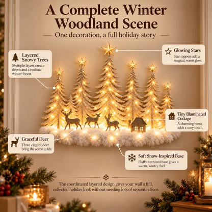 🌲✨ Winterglow Grove™ — Lighted Woodland Christmas Wall Decor