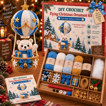 🎄✨ Christmas Skybound™ DIY Crochet Ornament Kit 🧶🎅 12 Flying Holiday Characters