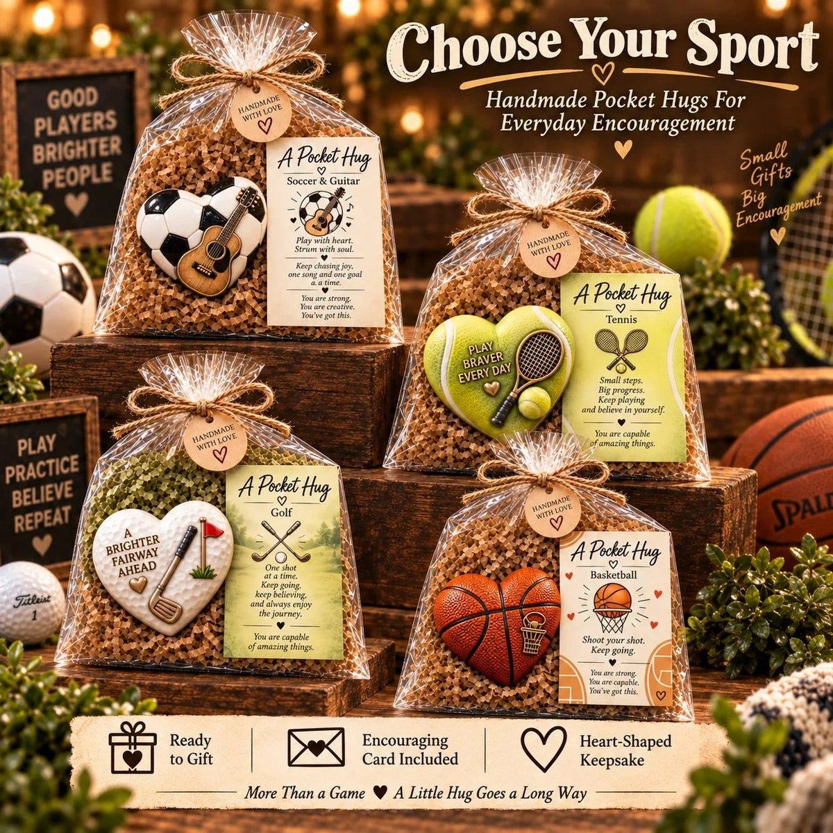 🔥Last Day 47% OFF- 🏆 Sports Pocket Hug | Inspirational Athlete Keepsake Gift