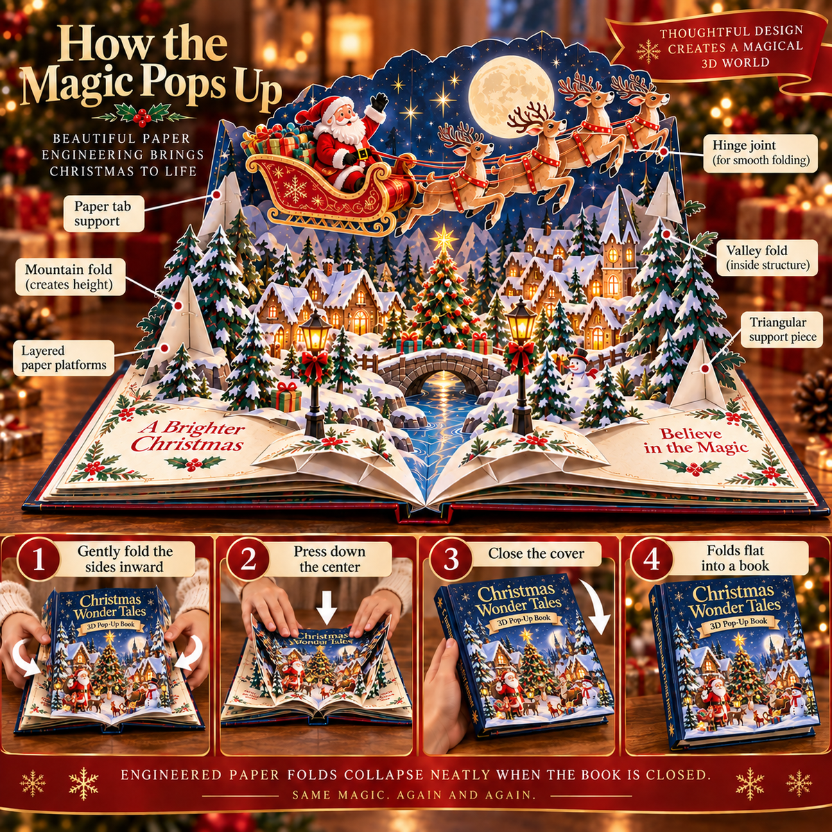 ⭐2026 USA Sale: Up to 50% OFF -3D Christmas Wonder Tales Pop-Up Book