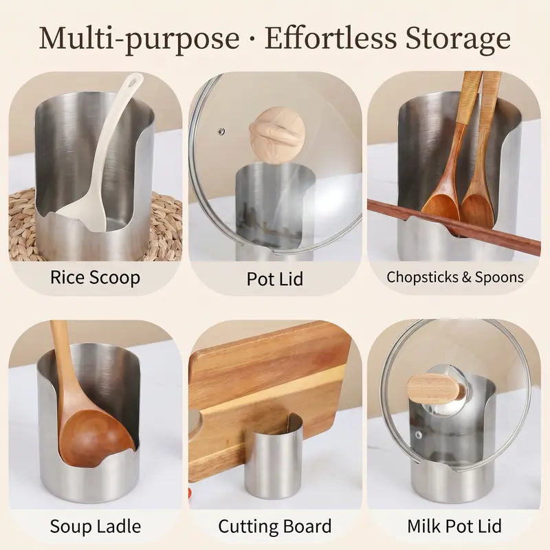🍳 Stainless Steel Utensil & Lid Organizer