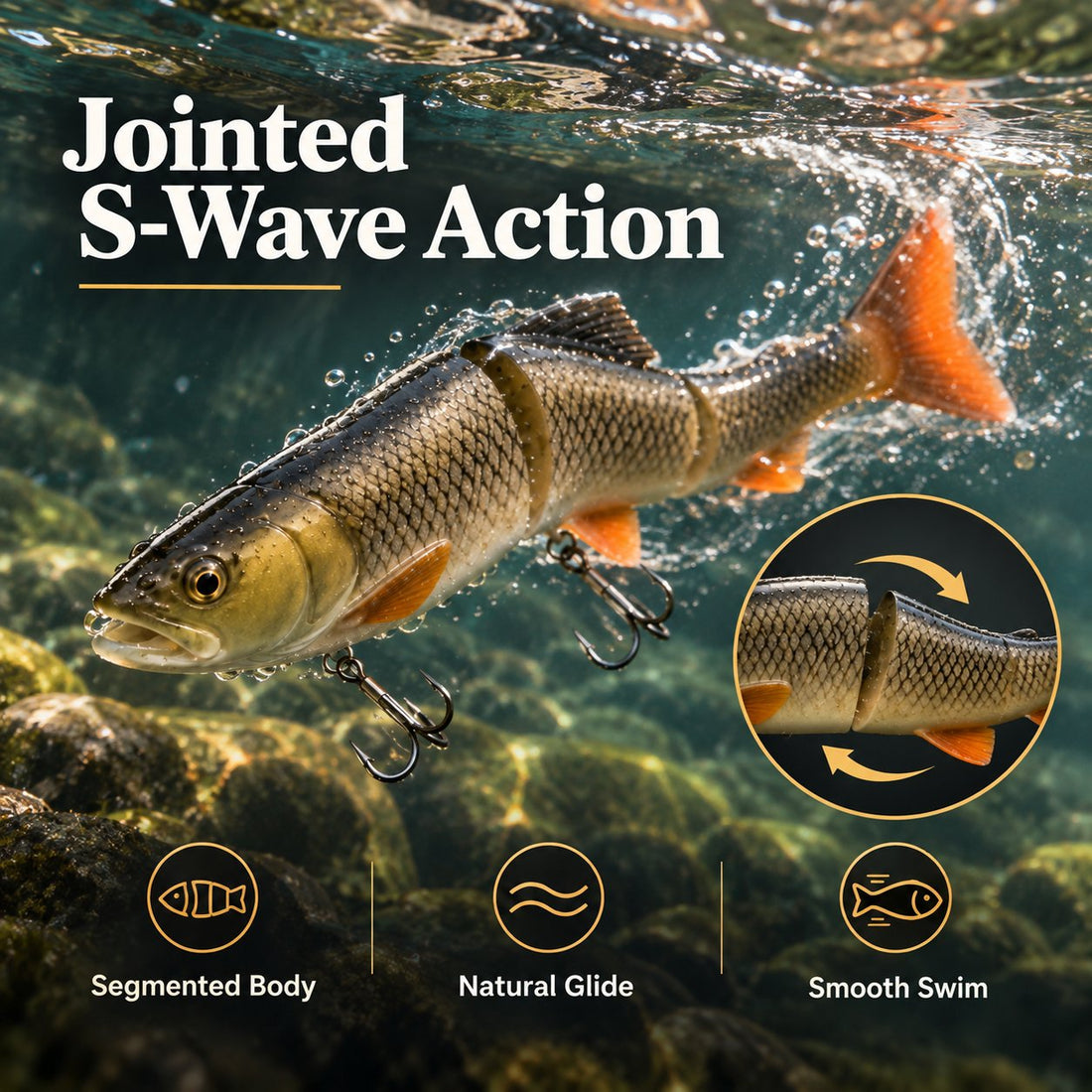 Leviathan Trout articulated swimming action