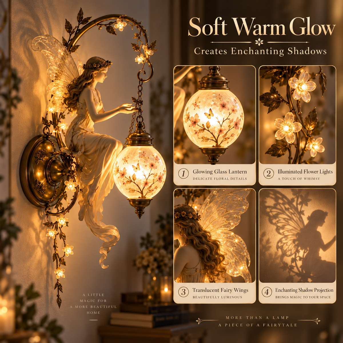 🧚✨ Enchanted Fairy Blossom Lantern Wall Light 🌸🏮