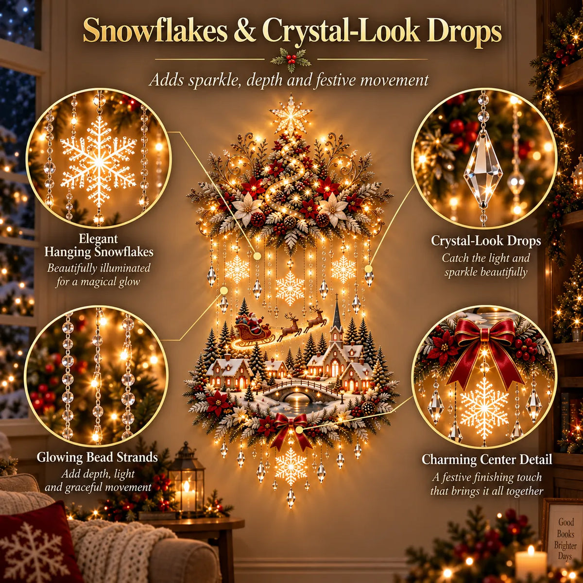 Snowflakes and crystal look details