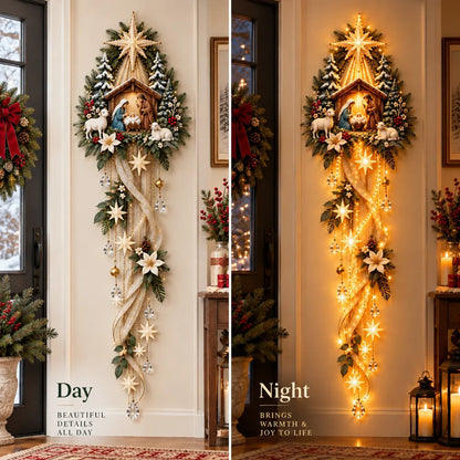 ⏳Buy 2 Get 20% OFF – ✝️ Nativity Starfall Wall Light | Warm Golden Bethlehem Glow for Christmas Walls & Faith-Filled Homes ⭐