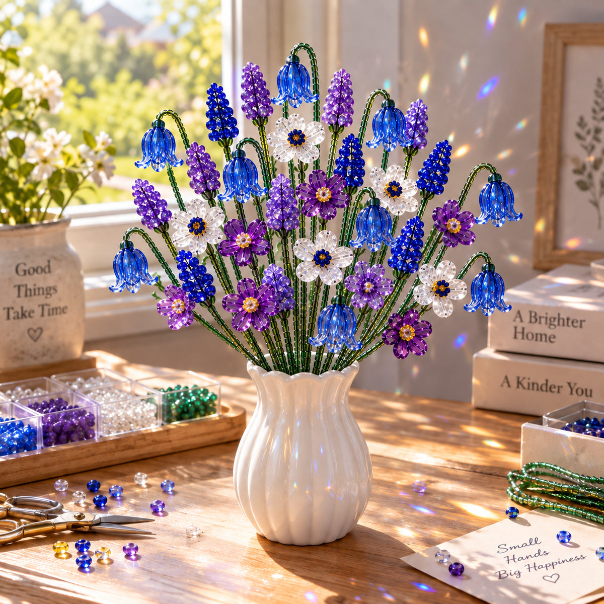 🌸 DIY Beaded Flower Bouquet Kit | Create Your Own Forever Blooming Crystal Flowers