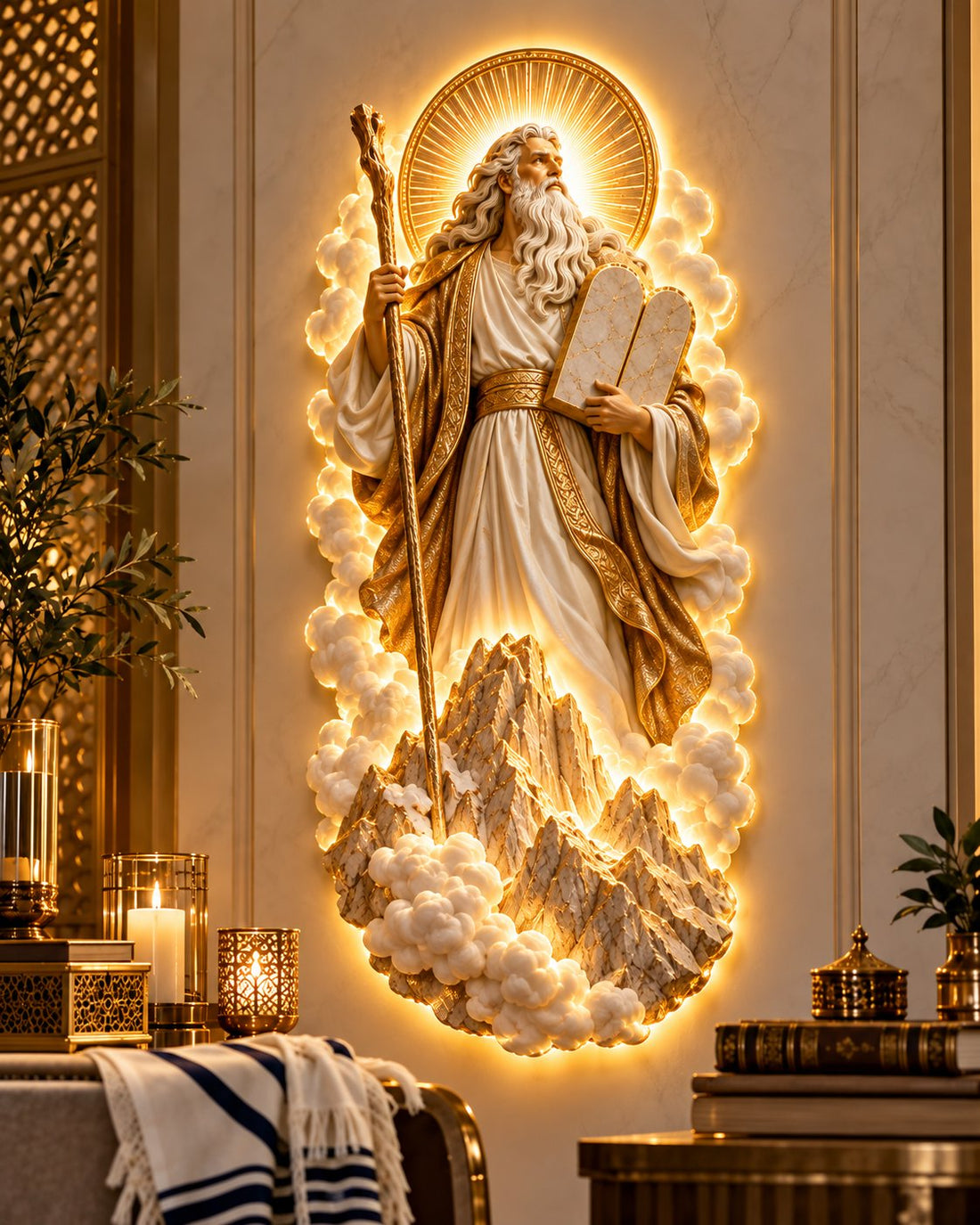 High priest inspired illuminated wall art details