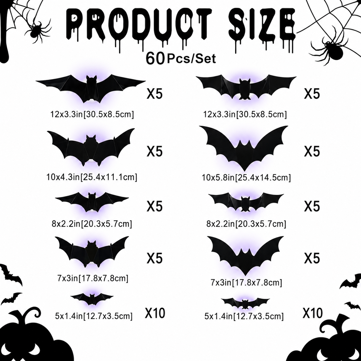 🦇Halloween 3D Lighted Bats