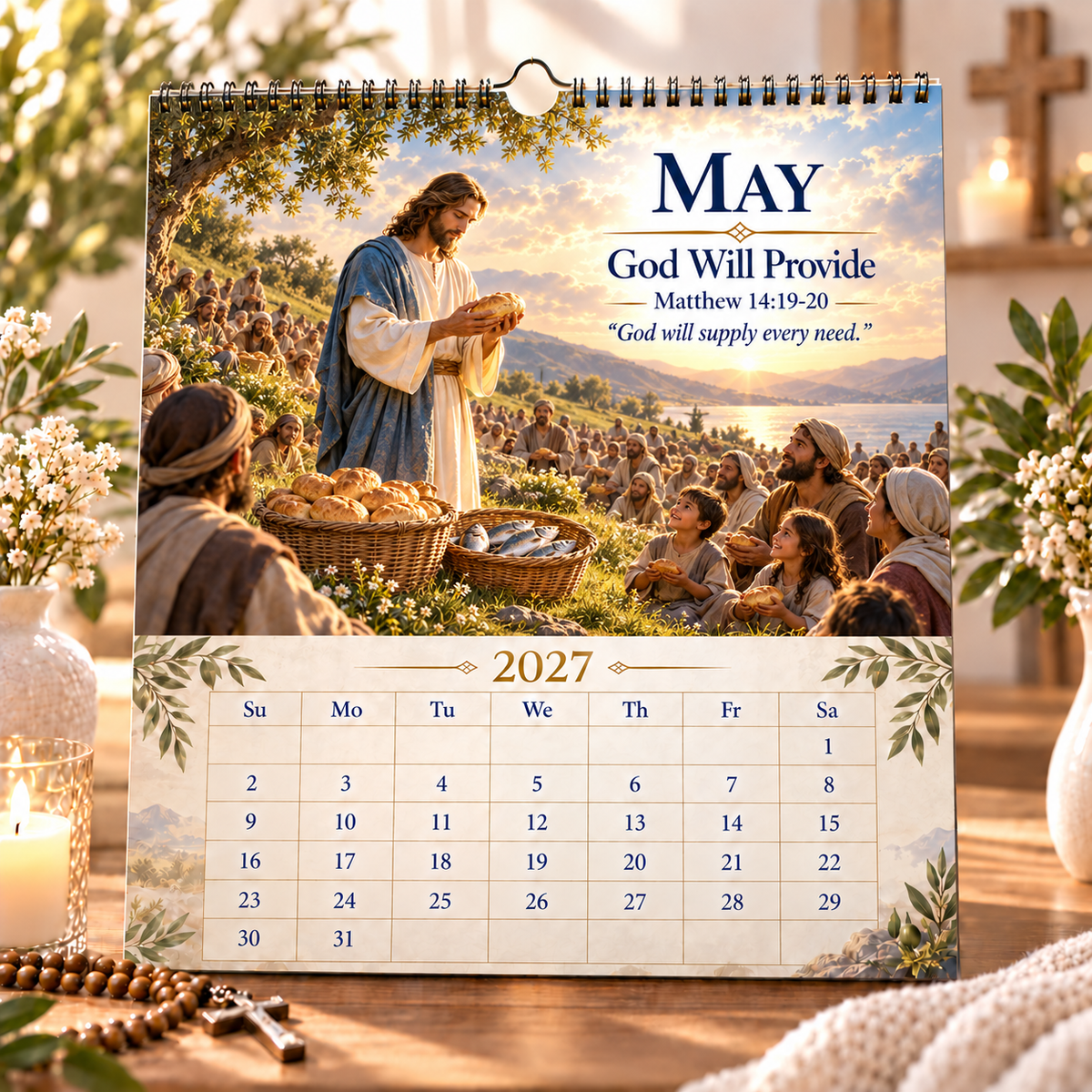 ⏰Limited Stock 50% OFF - 📖✨2027 Bible Verses for Strength Wall Calendar