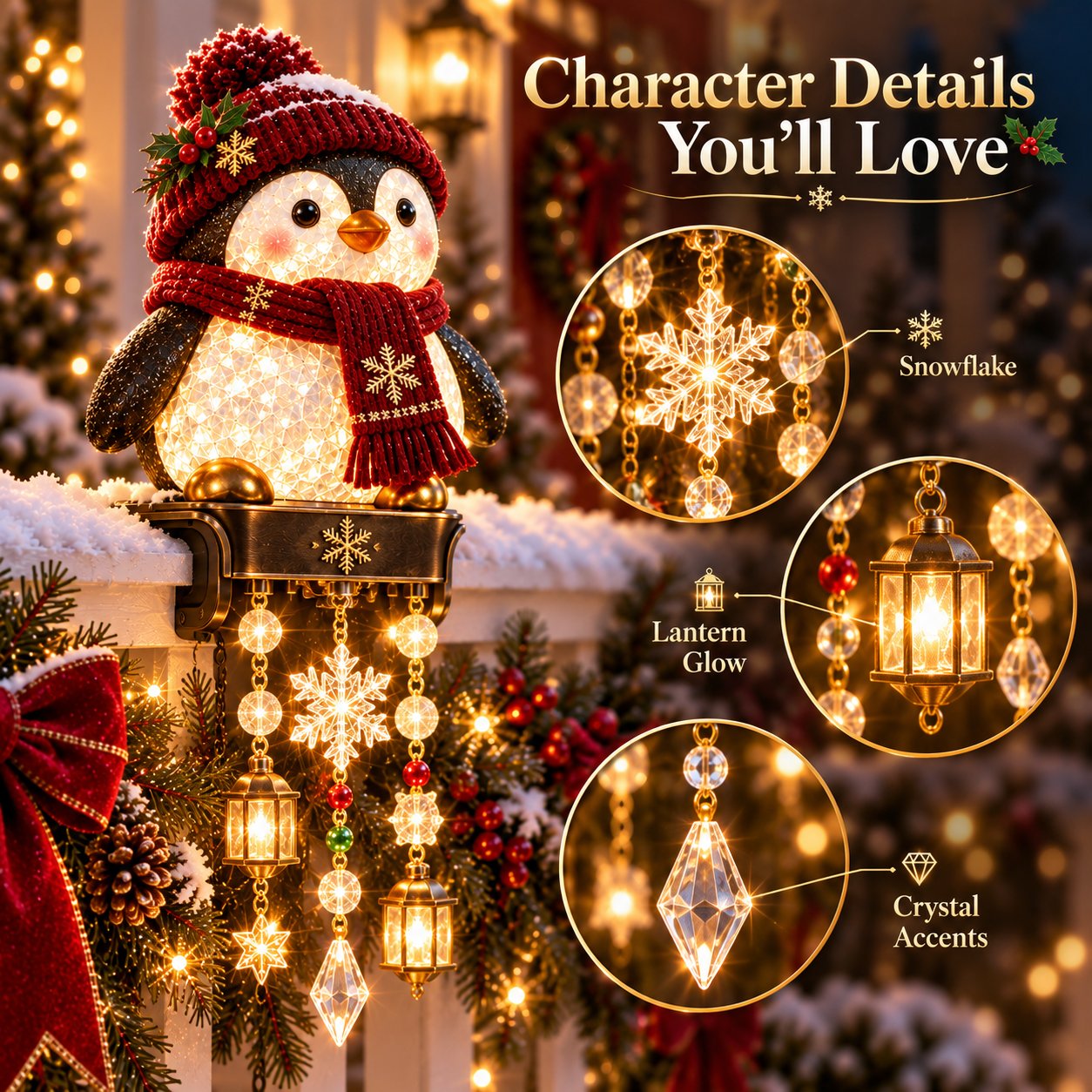 🎄 Weihnachtslichter fürs Verandageländer – 4 festliche Figuren-Designs