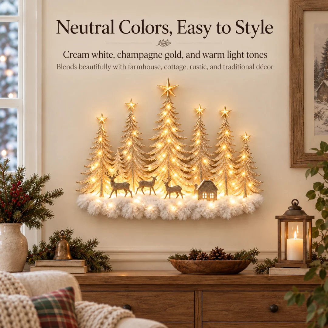 🌲✨ Winterglow Grove™ — Lighted Woodland Christmas Wall Decor