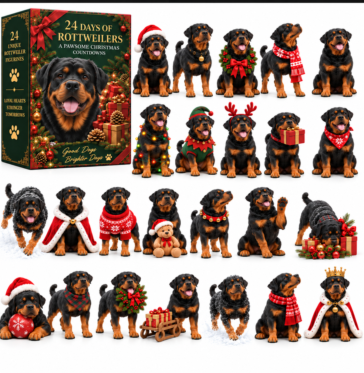 🎄 Rottweiler Christmas Countdown™ 24 Days of Loyal Little Rotties
