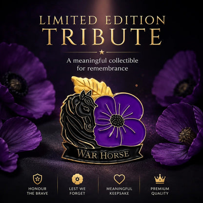 War Horse Purple Poppy 111th Anniversary Remembrance Brooch