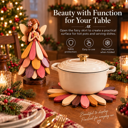 🧚 Fairy Bloom Trivet – Foldable Fairy Decor & Heat-Resistant Table Protector🎁