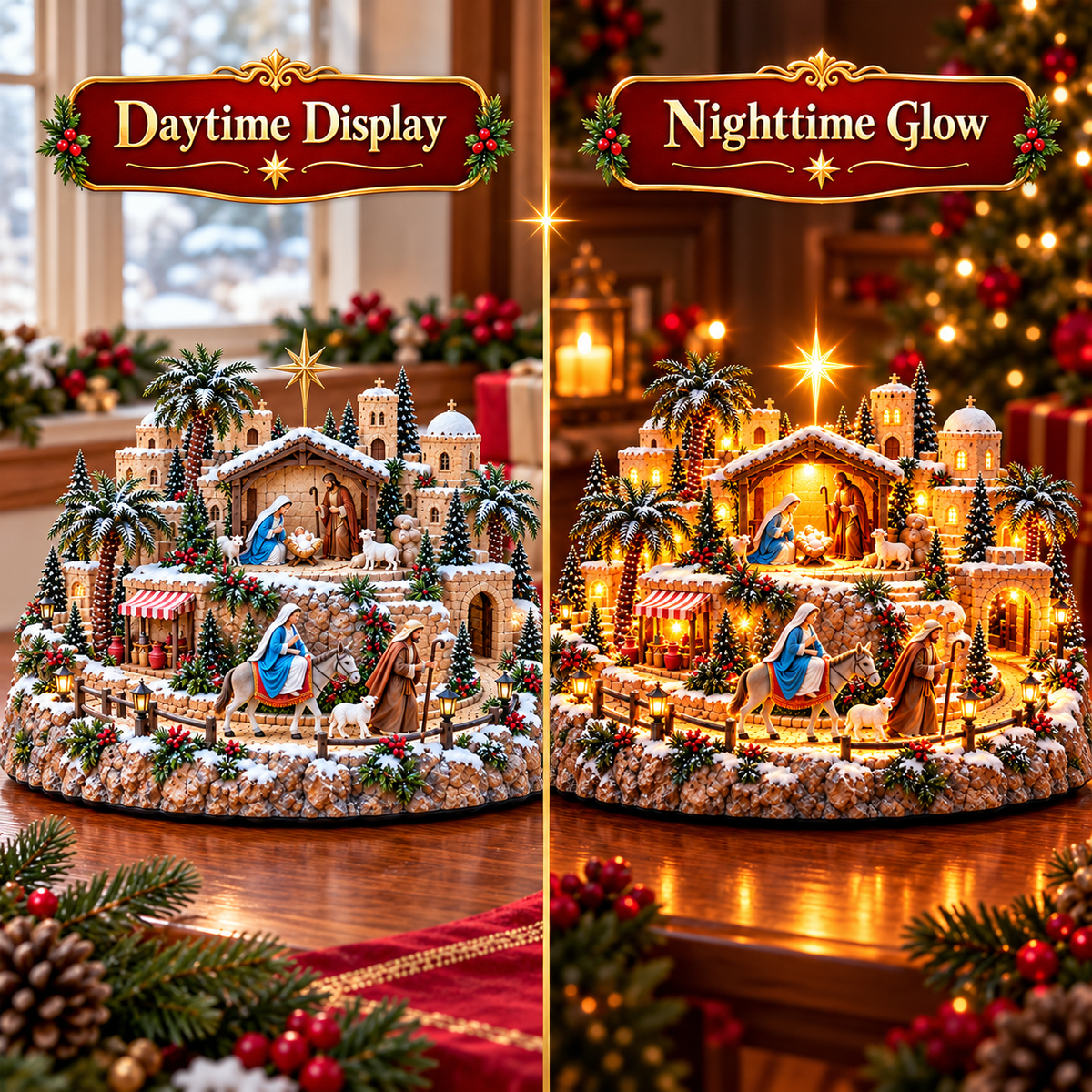 ✝️🌙 Road to Bethlehem™ | Lighted Holy Journey Christmas Village