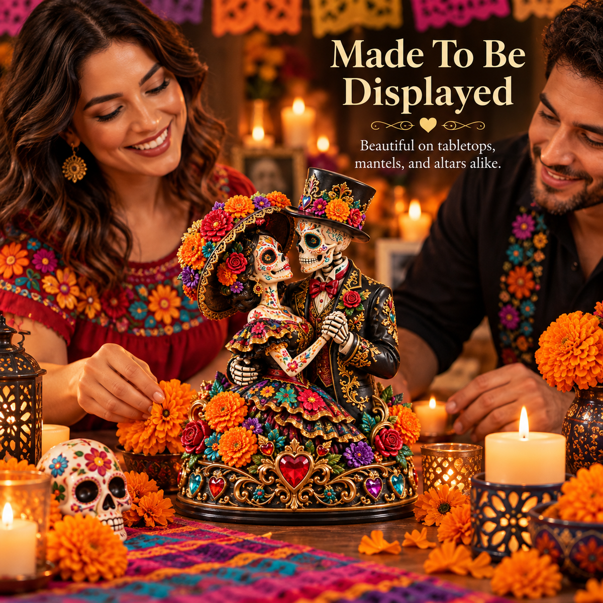 💞 Eternal Love Catrina Couple Figurine – Día de los Muertos Collectible Decor