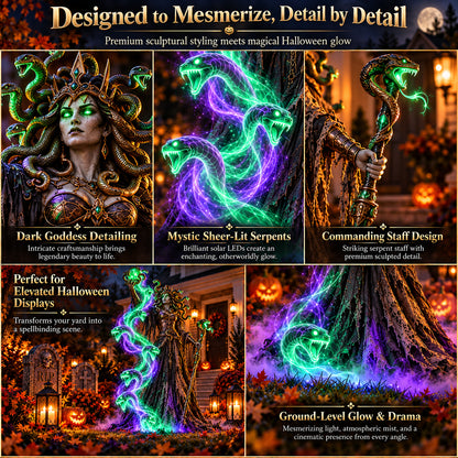 🐍💚 Serpent Queen Lighted Halloween Yard Decor – A Spellbinding Outdoor Showpiece