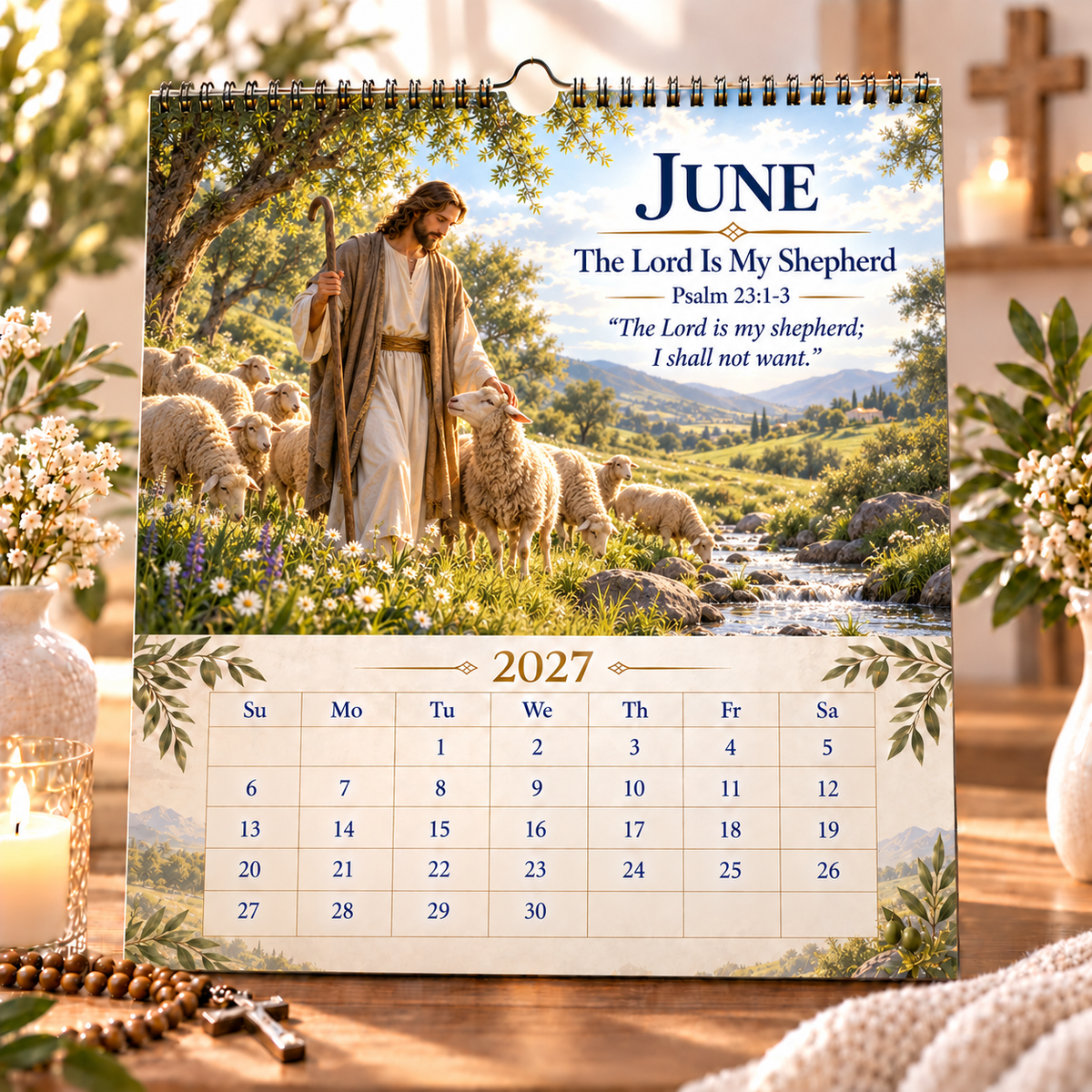 ⏰Limited Stock 50% OFF - 📖✨2027 Bible Verses for Strength Wall Calendar