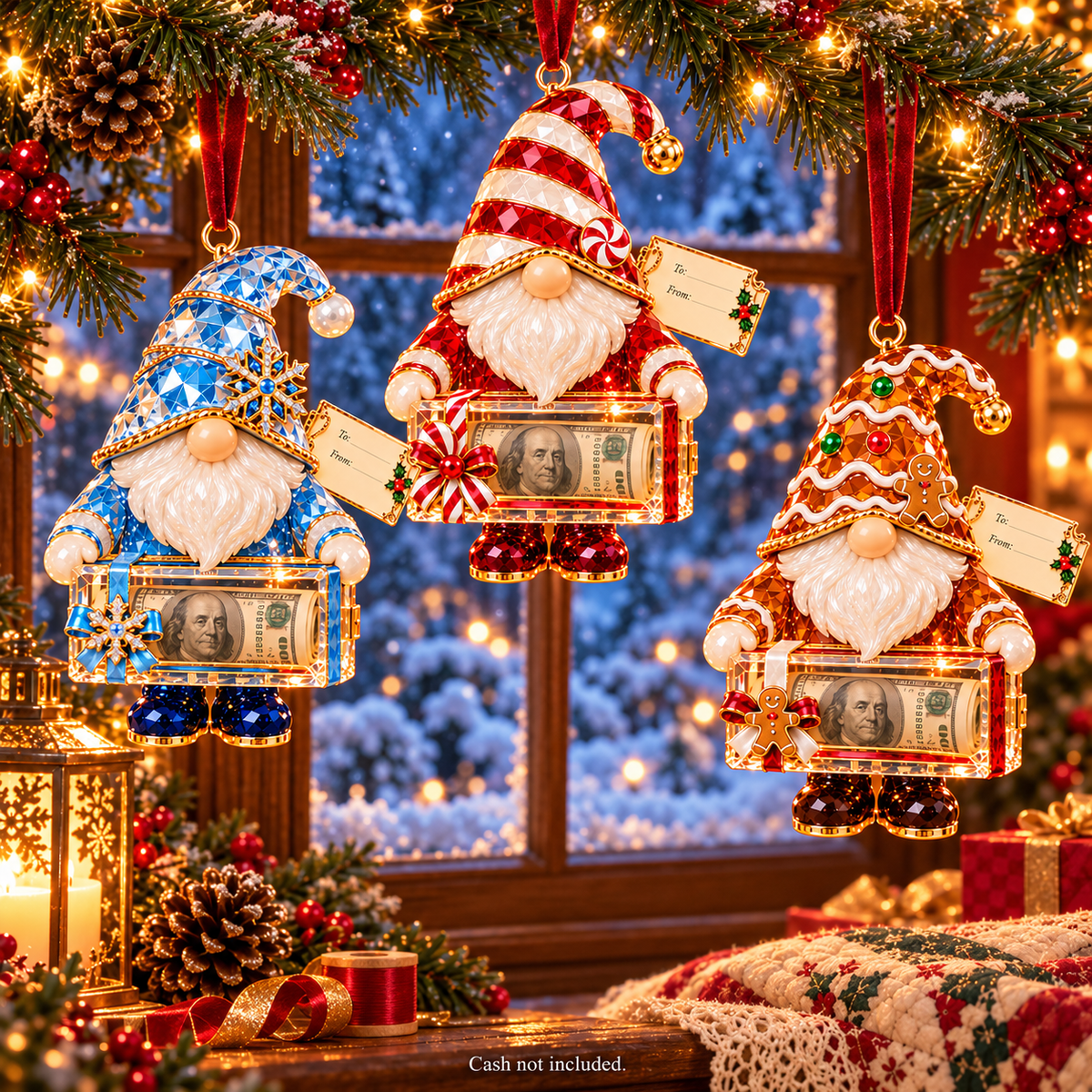 Christmas Gnome Money Holder Ornaments – 6 Festive Designs with Gift Tags