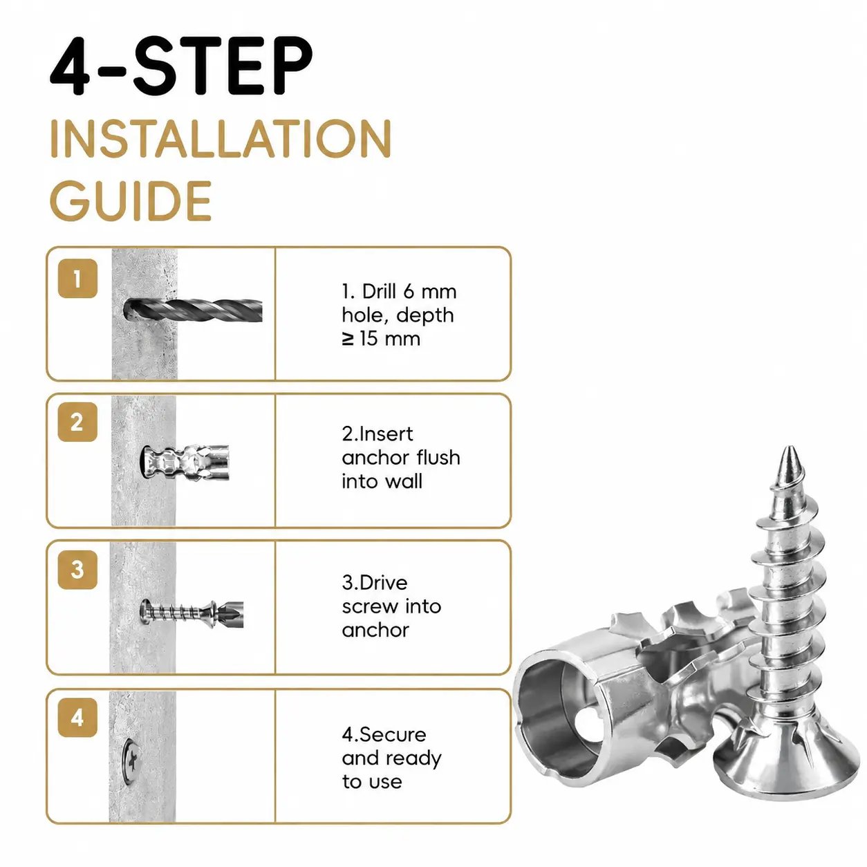 6×14mm Door Hinge Thread Repair Screws Kit