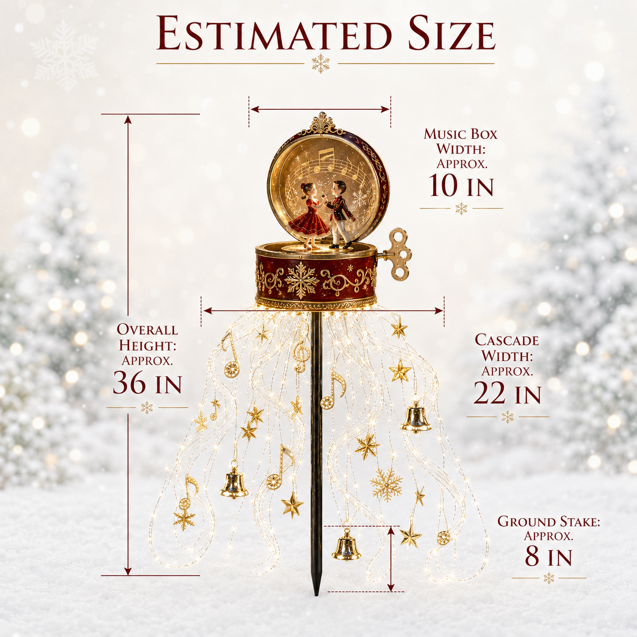 🎼✨ Enchanted Christmas Music Box Fountain Light 🎄🎶