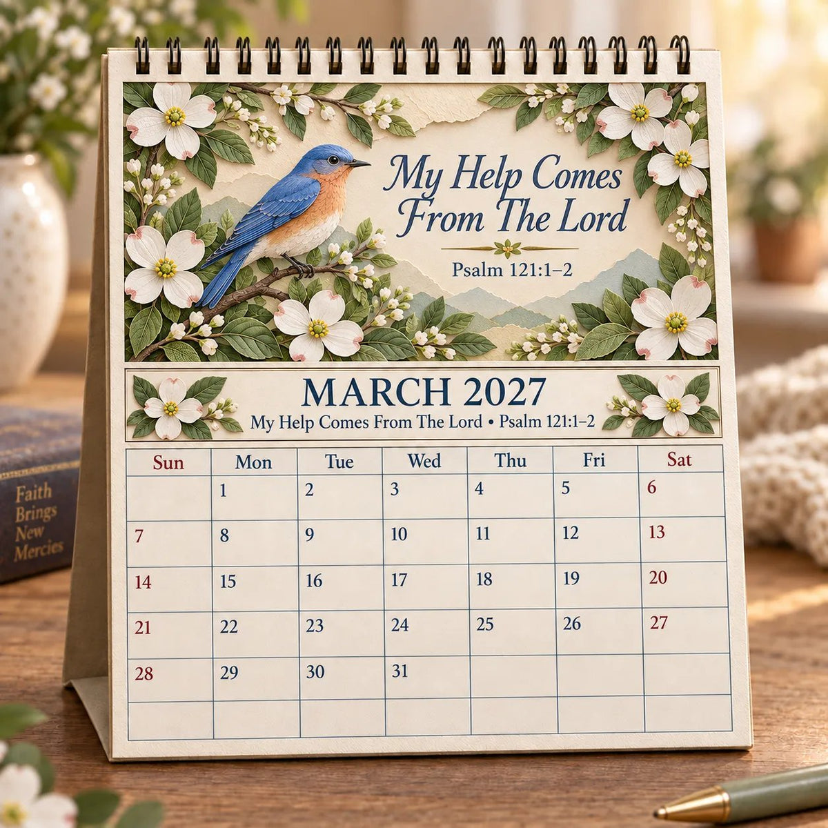 ✝️ Faith Through the Seasons™ 2027 Scripture Calendar | 12 Months of Hope, Nature & Grace
