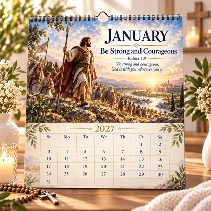 ⏰Limited Stock 50% OFF - 📖✨2027 Bible Verses for Strength Wall Calendar