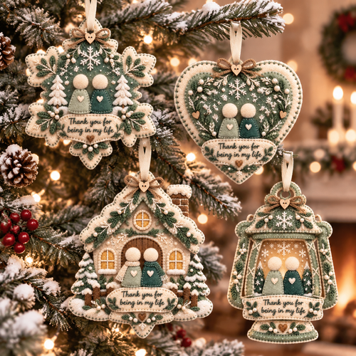 🧶 Thankful Hearts Christmas Keepsake™ | Handcrafted Felt Ornament