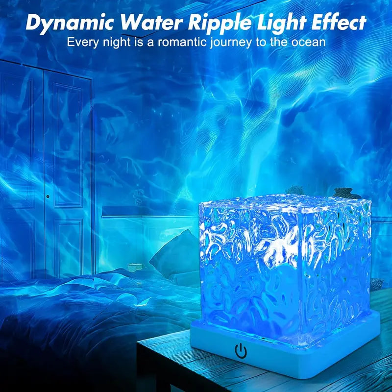 OceanGlow™ Rechargeable Shower Light – 16-Color Water Ripple Projector
