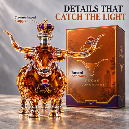 🐂 Longhorn Bull Whiskey Bottle | Western Bar Decor & Unique Gift