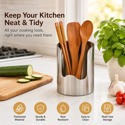🍳 Stainless Steel Utensil & Lid Organizer