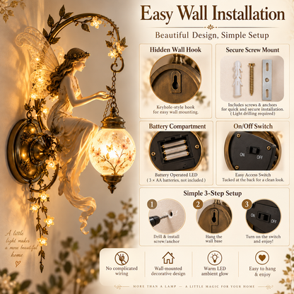 🧚✨ Enchanted Fairy Blossom Lantern Wall Light 🌸🏮