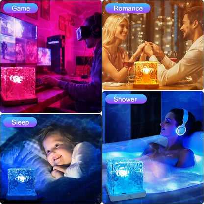 OceanGlow™ Rechargeable Shower Light – 16-Color Water Ripple Projector