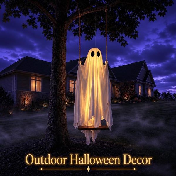 5FT giant hanging ghost swing outdoor Halloween decoration