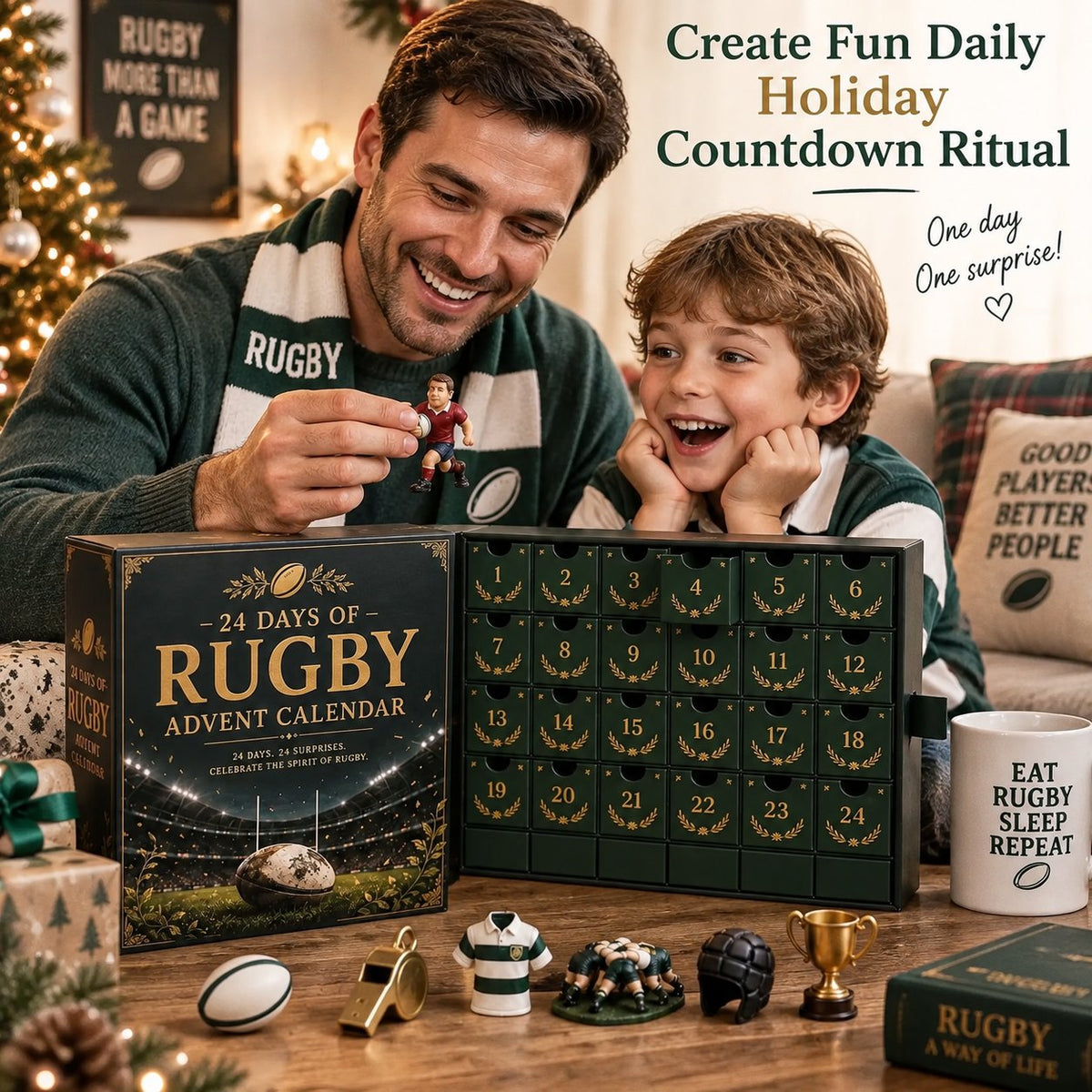 🎄🔥 Christmas Limited-Time 50% Off Sale- 🏉 Rugby Advent Calendar – 24 Unique Rugby
