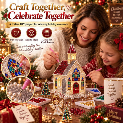 ✨🔥Sparkling Christmas Church DIY Gem Art Kit